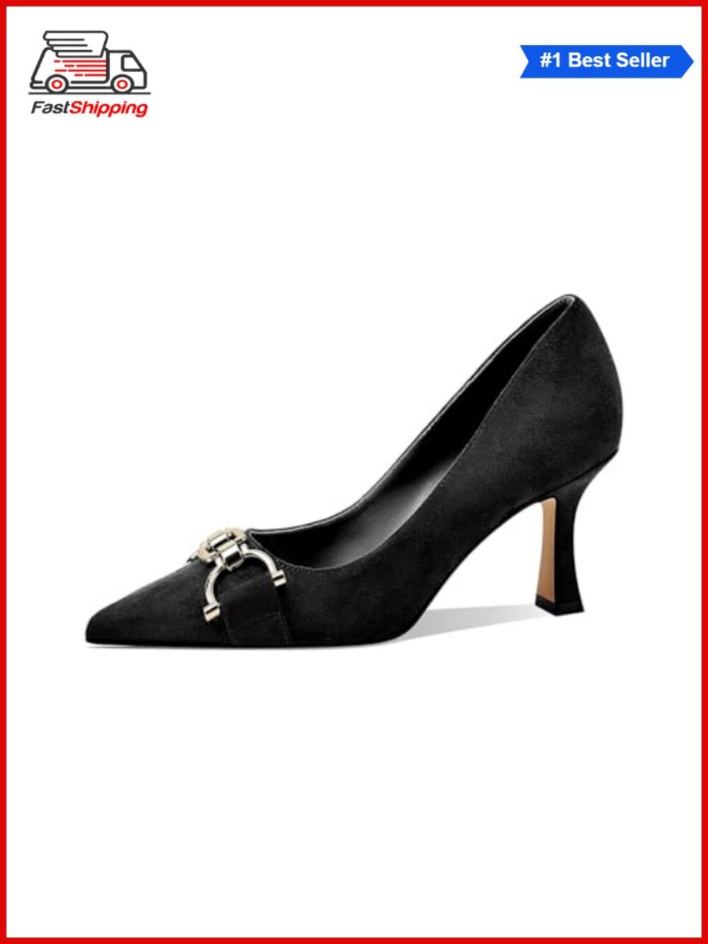 ✨ Pointed Toe Kitten Heel Pumps - Suede Dress Shoes for Wedding Prom Work Office